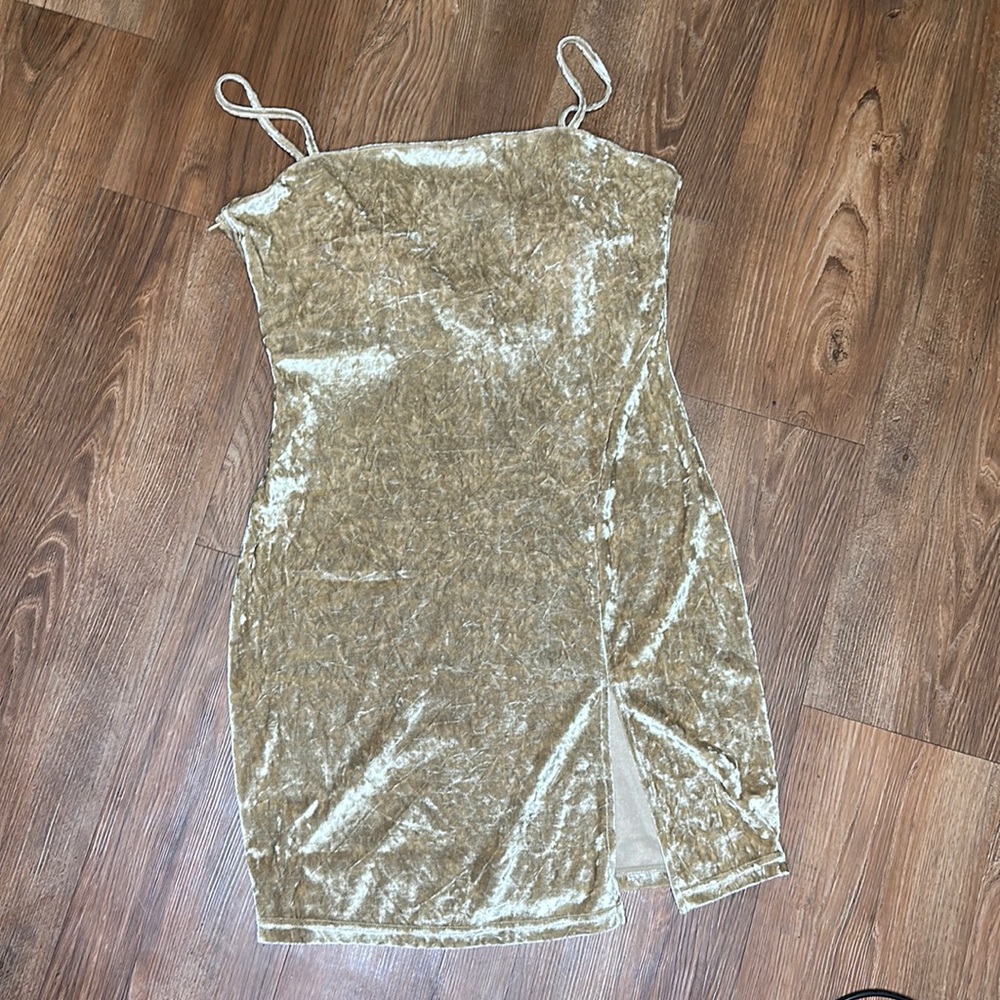 BuffBunny Gold Velvet Mini Dress